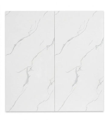 Classic Carrara White Marble Glossy Porcelain Tile